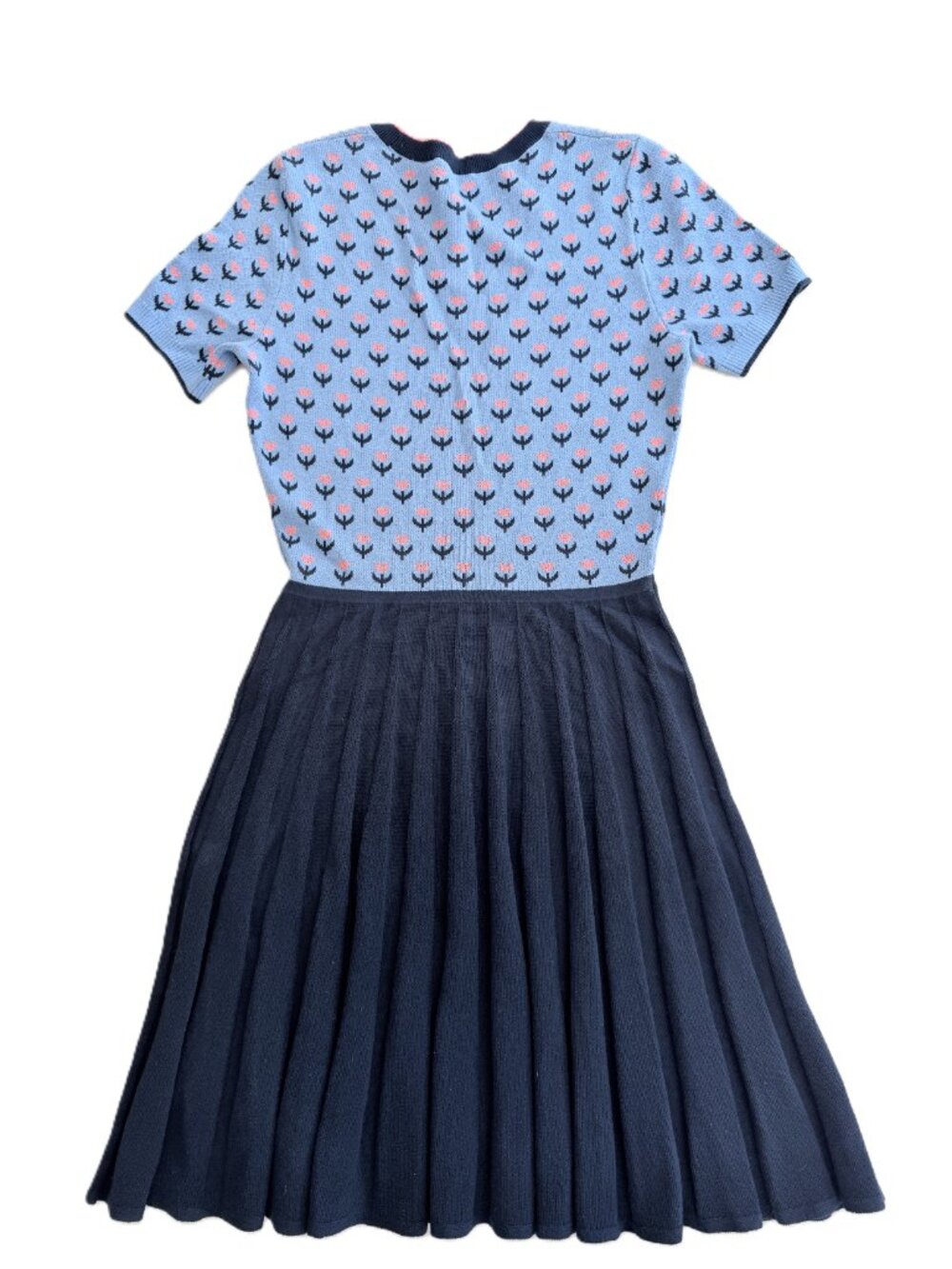 Draper James Knit Floral Pleated Fit & Flare Dress Size Small - Picture 6 of 10